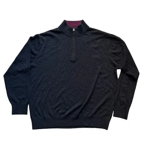 Orvis Gray Wool Quarter-Zip Sweater 2.0 XL